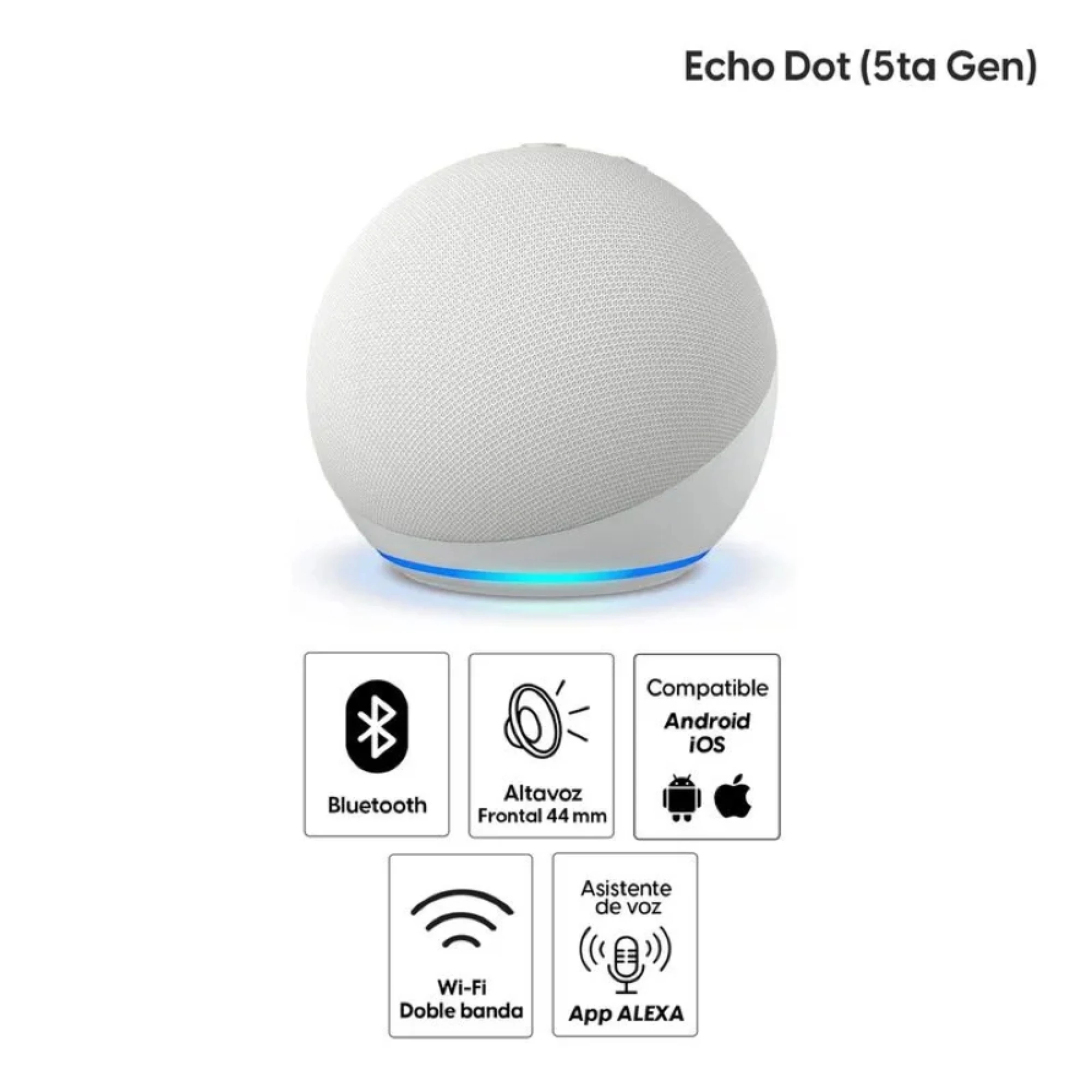 AMAZON ECHO DOT 5TH GEN SMART SPEAKER WITH ALEXA GLACIER WHITE 1083